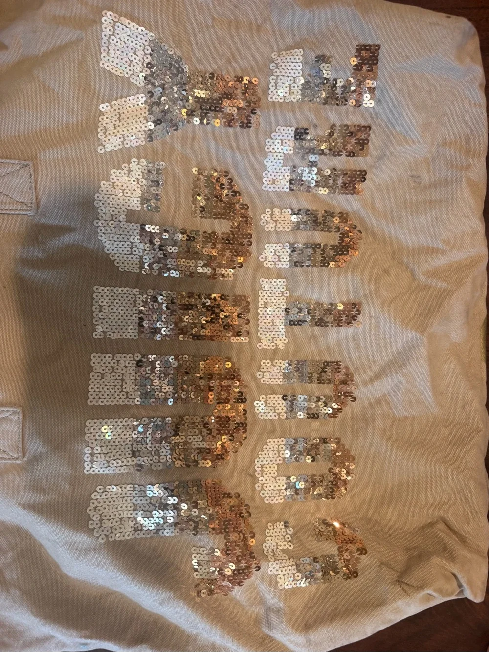 Juicy Couture Beige Tote with Rose Gold Sequin Logo